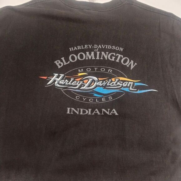 Vintage 1999 90s Harley-Davidson Bloomington IN Black T Shirt Size XL - Picture 6 of 6